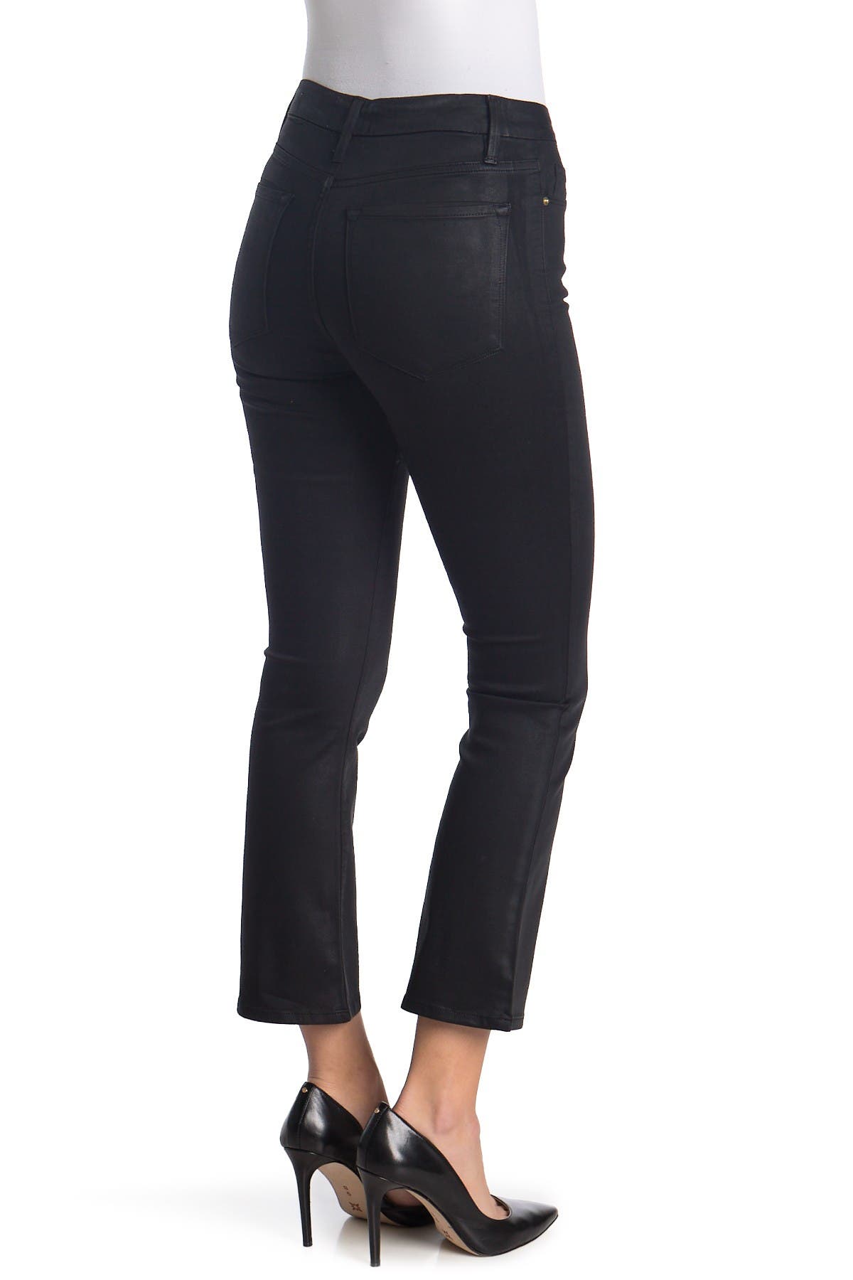 Frame Le Crop Mini Bootcut Coated Jeans In Black