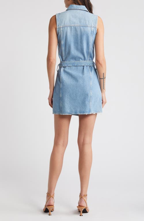 Shop Rails Wilshire Distressed Belted Sleeveless Denim Shirtdress In Blue Dream