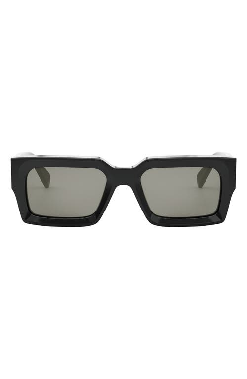 Celine 54mm Rectangular Sunglasses In Shiny Black/smoke