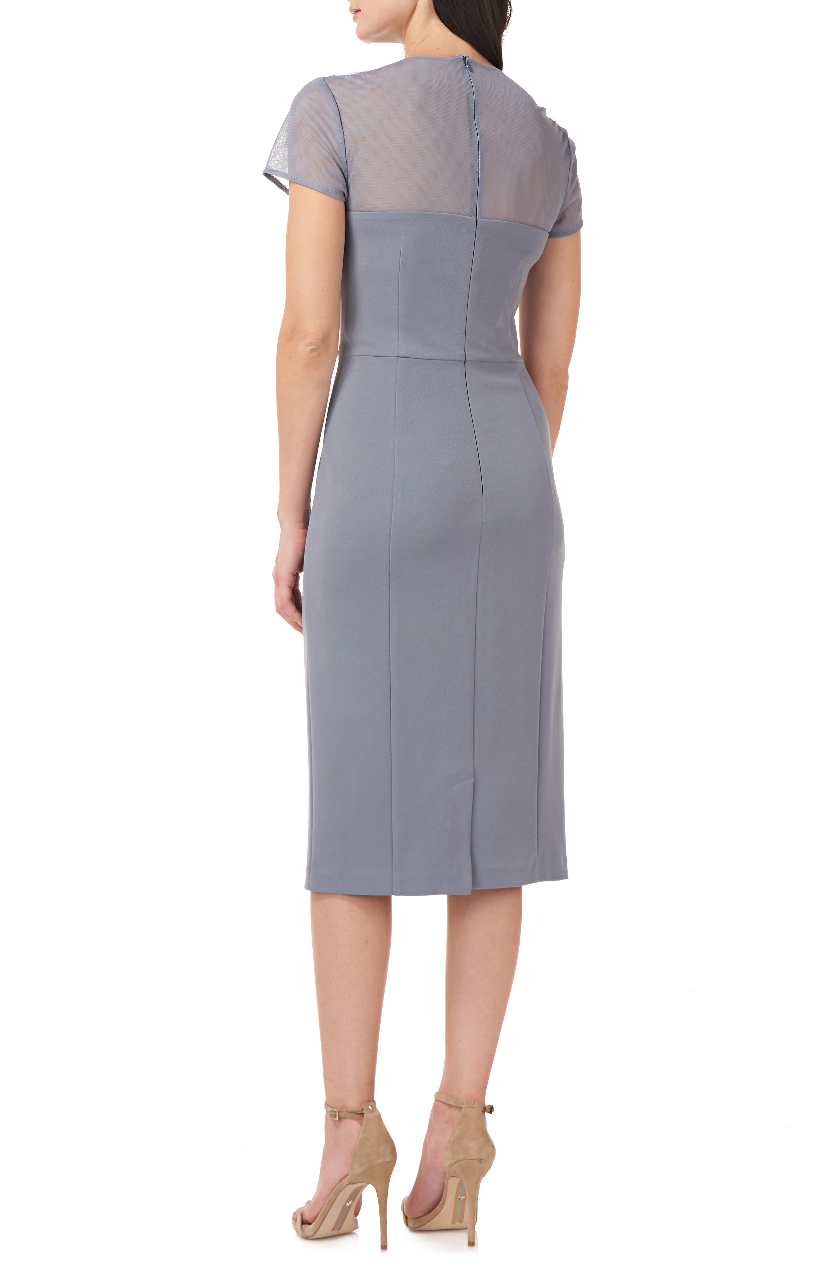 js collection illusion lace evening dress