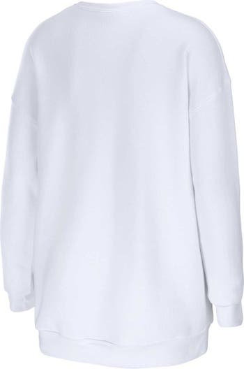 Women's WEAR by Erin Andrews Navy/White Washington Nationals Chunky  Pullover Sweatshirt