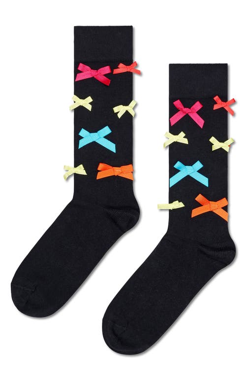 Happy Socks Bowmania Crew Socks In Black