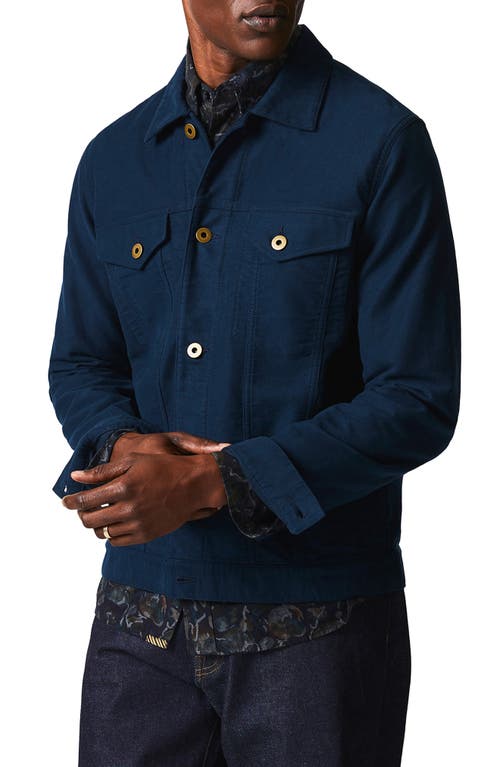 Billy Reid Tupelo Moleskin Cotton Trucker Jacket in Carbon Blue at Nordstrom, Size Medium