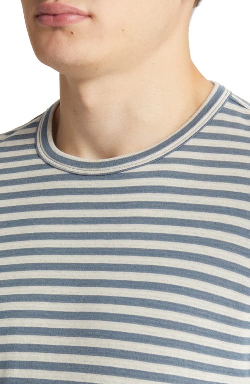 Faherty Men's Striped Reversible Pima Cotton Blend Tee In Marine Ivory Stripe