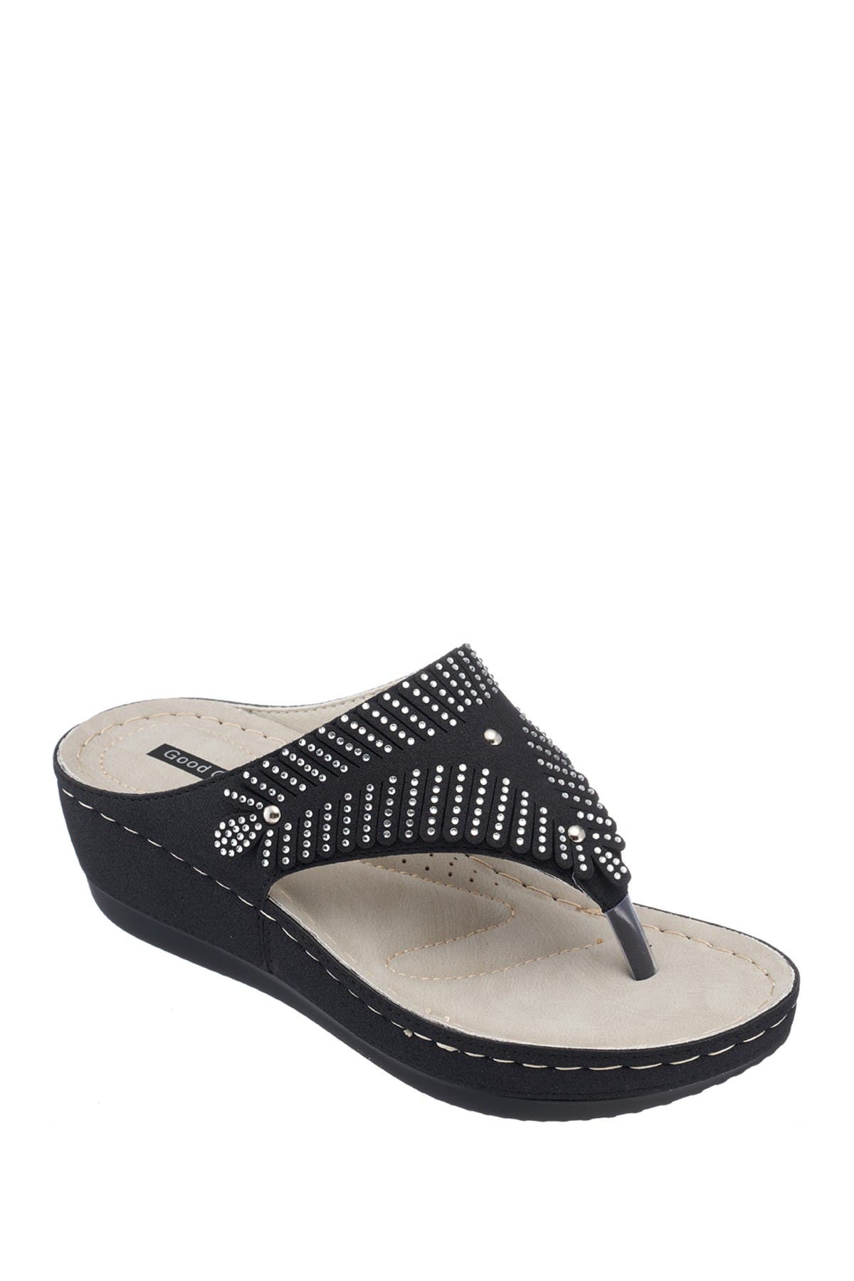 GC Shoes | Virginia Rhinestone Wedge Thong Sandal | Nordstrom Rack