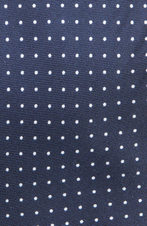 Clifton Wilson Polka Dot Silk Tie In Navy