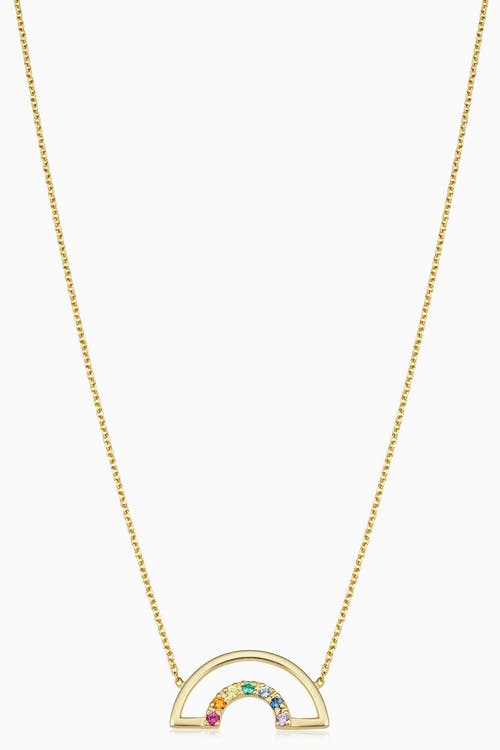 Oradina Women's 14k Yellow Gold, Multistone Double Rainbow Necklace In Yellow Gold