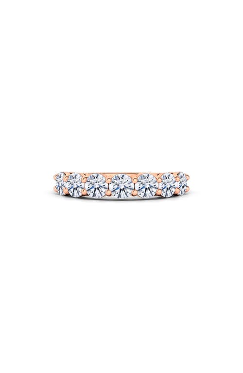 Half Round Cut Lab Created Diamond 14K Gold Eternity Band Ring in Rose Gold