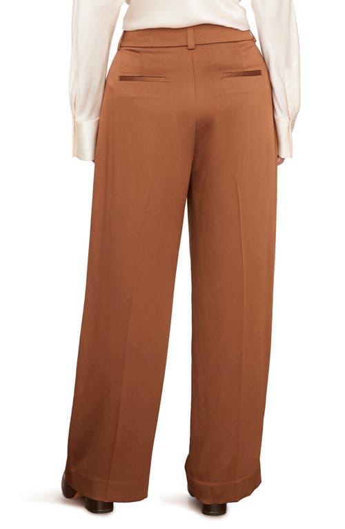 Vince Tailored Wide Leg Trousers In Tobacco