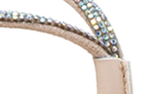 Chase & Chloe Chase And Chloe Rhinestone Kitten Heel Sandal In Beige
