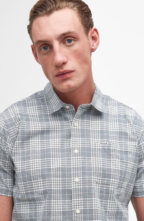 Shop Barbour Springside Regular Fit Plaid Short Sleeve Button-up Shirt In Ecru