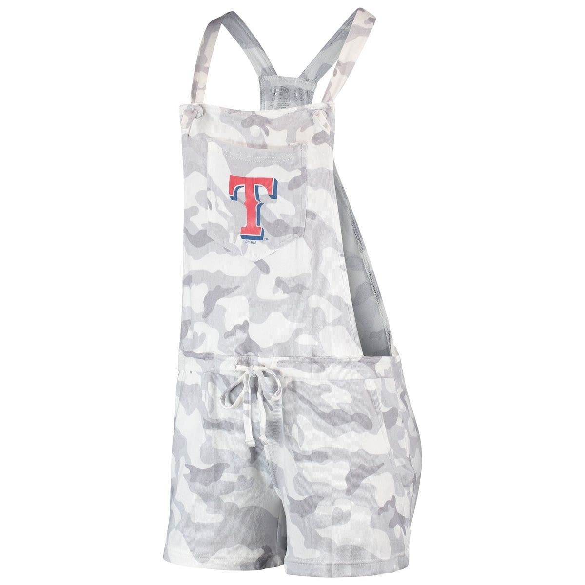 Nordstrom Women Clothing Dungarees Womens Gray Texas Rangers Camo Overall Romper at Nordstrom 