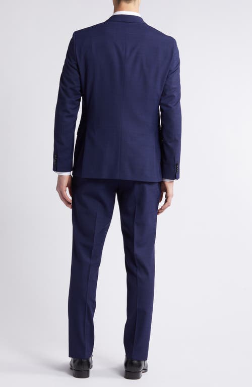 HUGO BOSS BOSS HUGE PLAID 3-PIECE BLUE STRETCH SUIT 