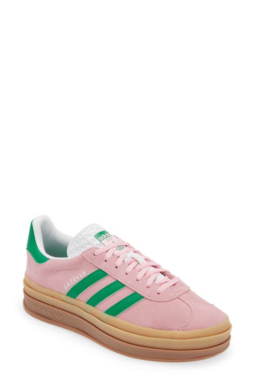 Shop Adidas Originals Adidas Gazelle Bold Platform Sneaker In True Pink/green/ftwr White