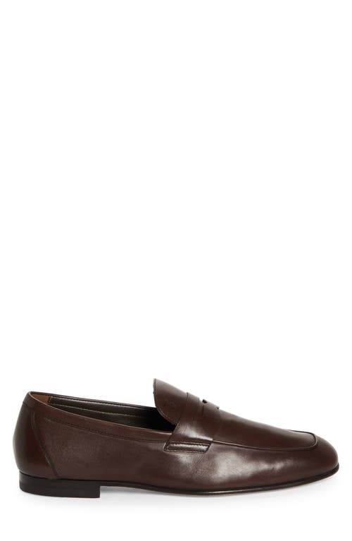 Shop Tod's Deconstructed Penny Loafer In Cioccolato