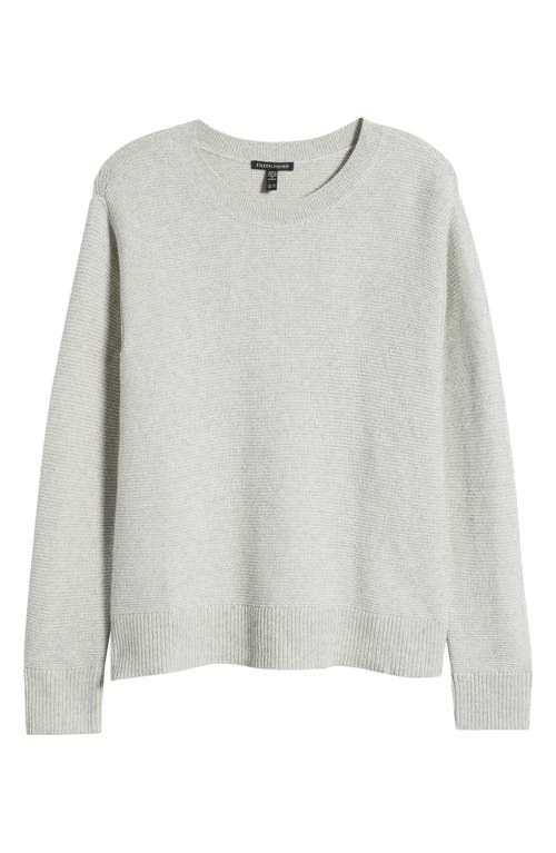 Shop Eileen Fisher Crewneck Organic Cotton & Recycled Cashmere Sweater In Sea Salt