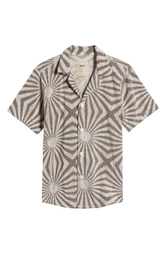 Shop Oas Cortado Terry Cloth Camp Shirt In Brown