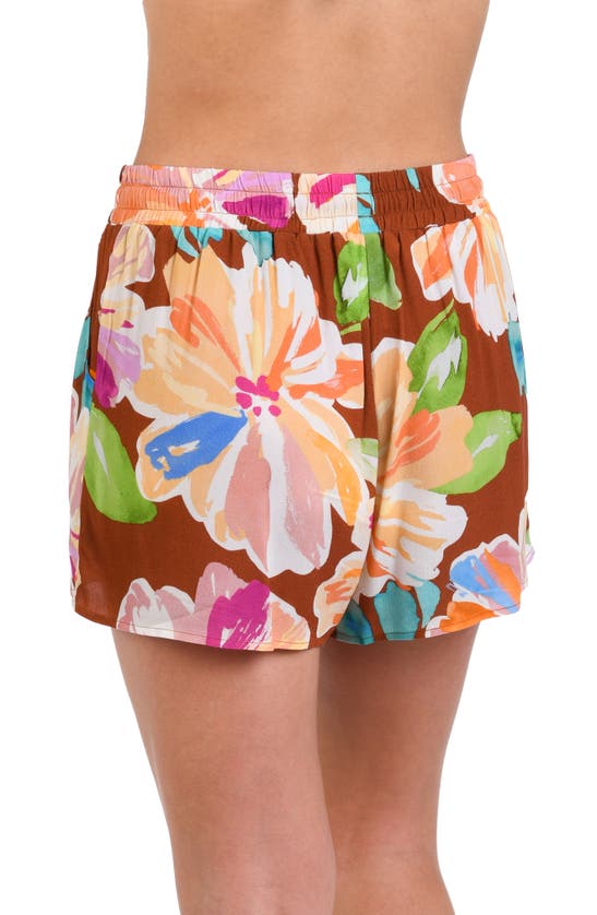 Shop La Blanca Saharan Sands Cover-up Shorts In Cinnamon