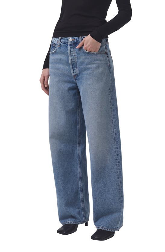 Agolde Low Slung Baggy Wide-leg Organic-blend Jeans In Libertine