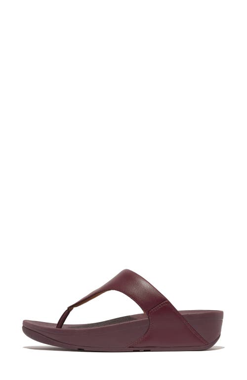 Shop Fitflop Lulu Platform Wedge Flip Flop In Mauve Wine