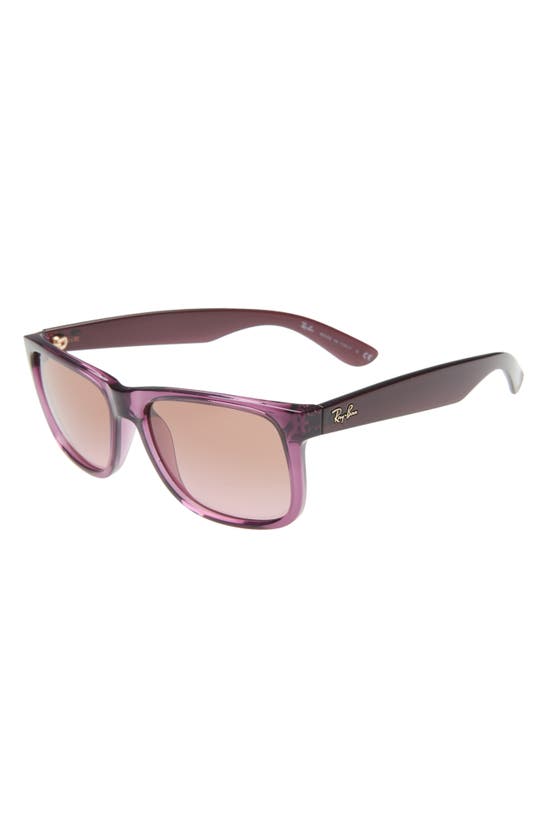 Ray Ban 54mm Polarized Square Sunglasses In Transparent Violet