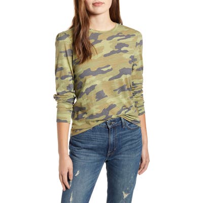 Lucky Brand Camo Puff Sleeve Tee, Green