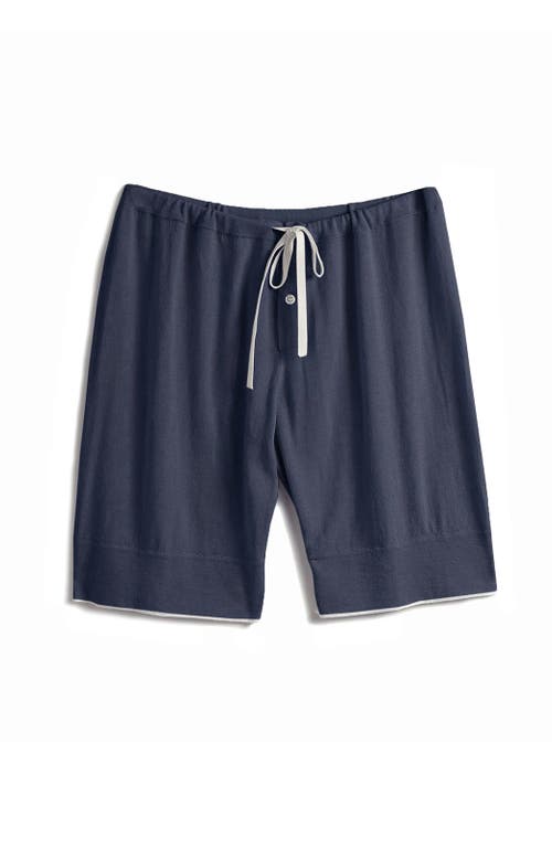 Oyun Tie Waist Sleep Shorts In Cadet
