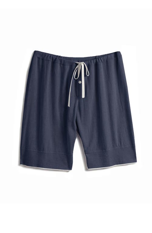 Shop Oyun Tie Waist Sleep Shorts In Cadet