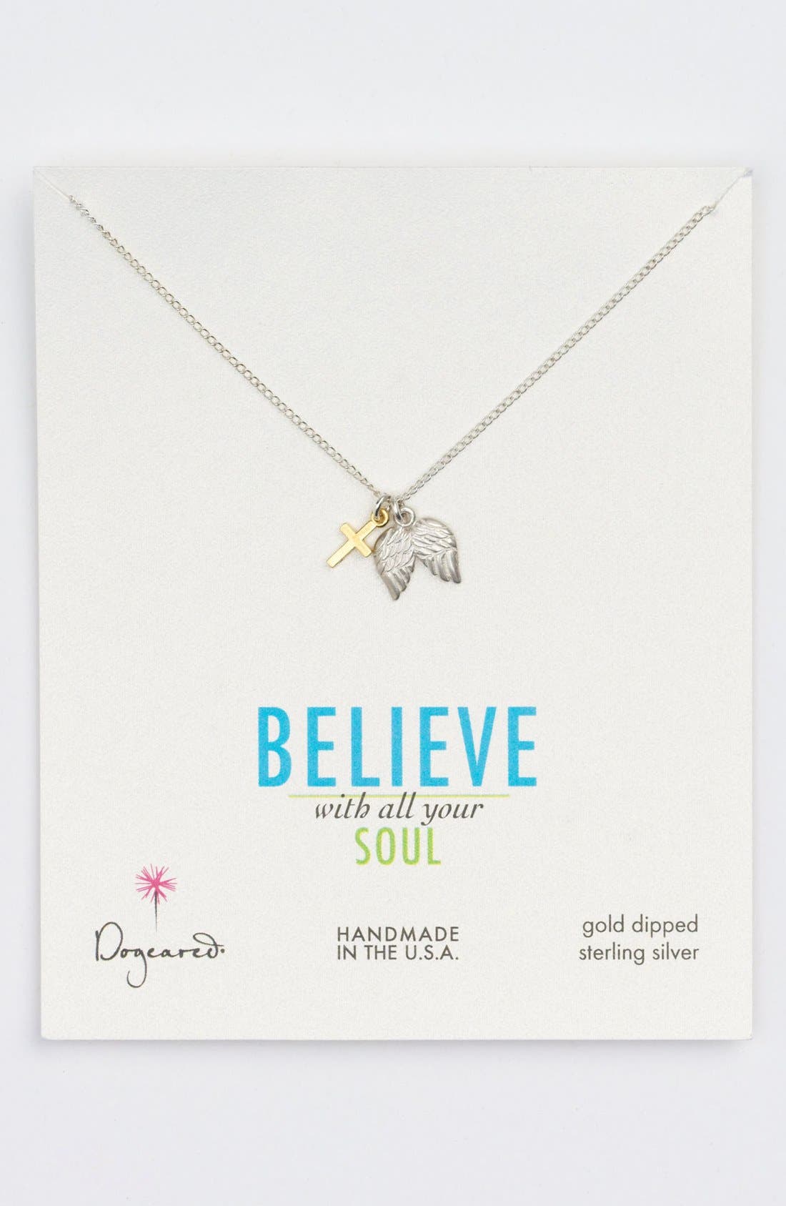 Dogeared Angel Wings & Cross Cluster Pendant Necklace (Nordstrom