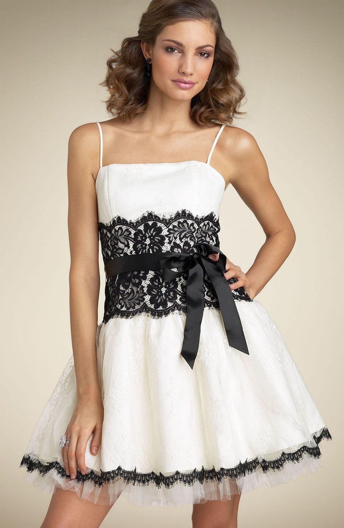 jessica mcclintock black and white dress
