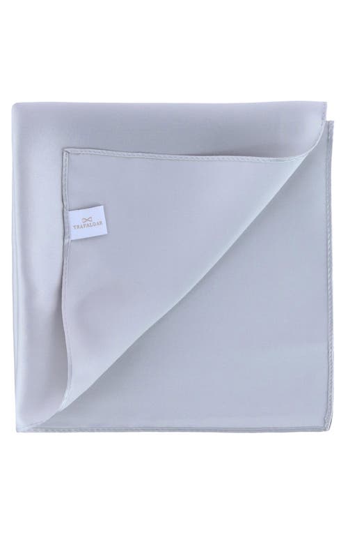 Trafalgar Sutton Solid Silk Pocket Square in Silver