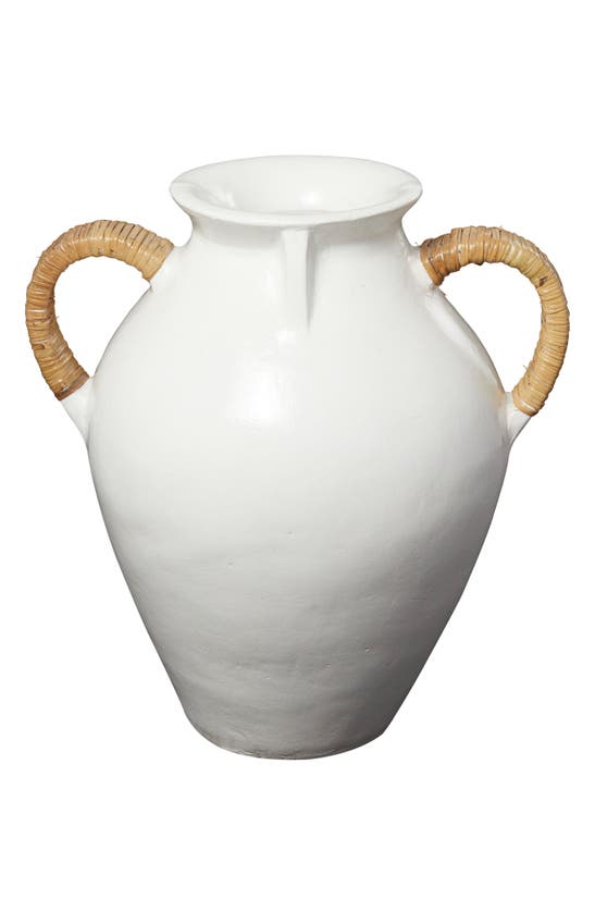 Shop Ginger Birch Studio Jute Handle Terracotta Vase In White
