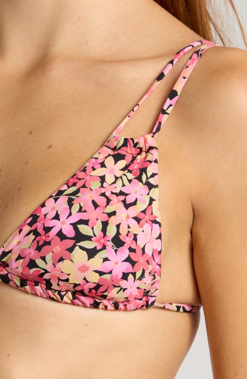 Shop Billabong Love Army Floral Bikini Top In Pink Multi