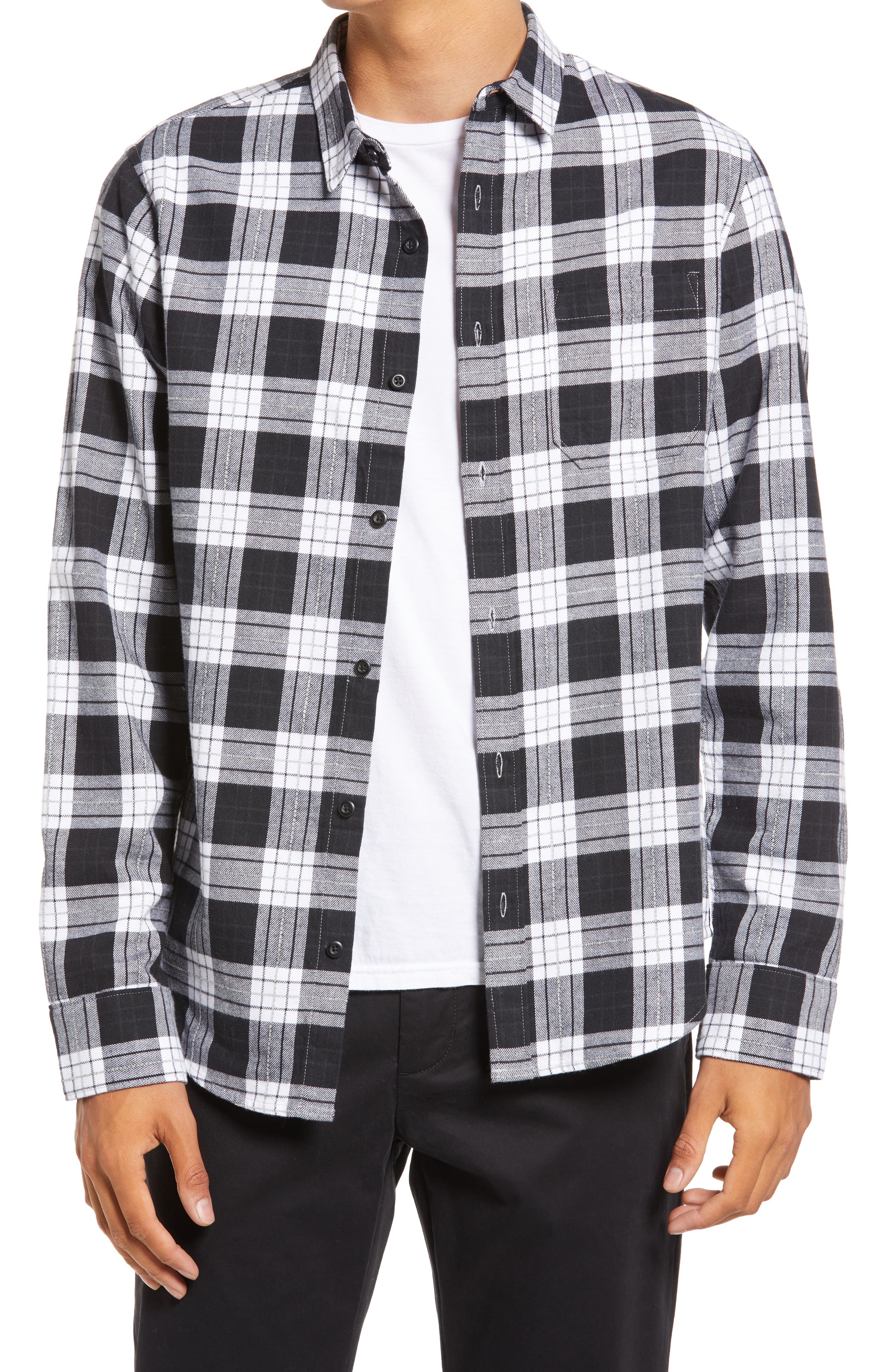 white flannel jacket