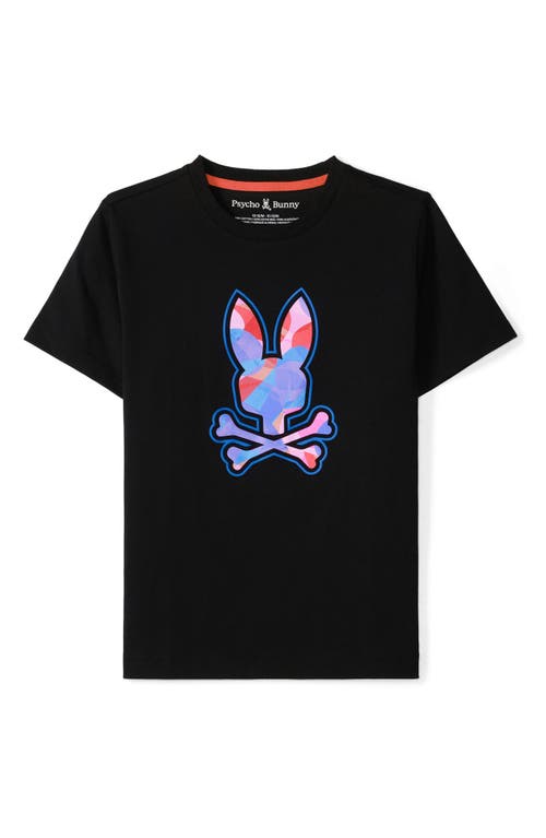 Psycho Bunny Kids' Norridge Pima Cotton Graphic T-shirt In Black