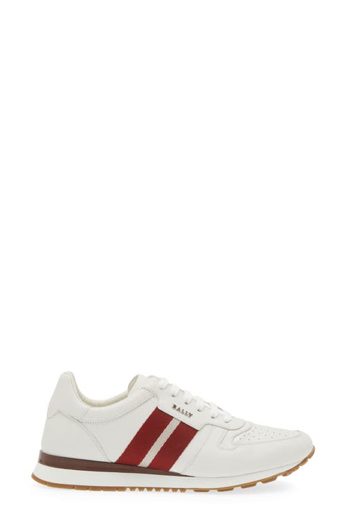 Shop Bally Aseo Runner Sneaker In White Calf Plain