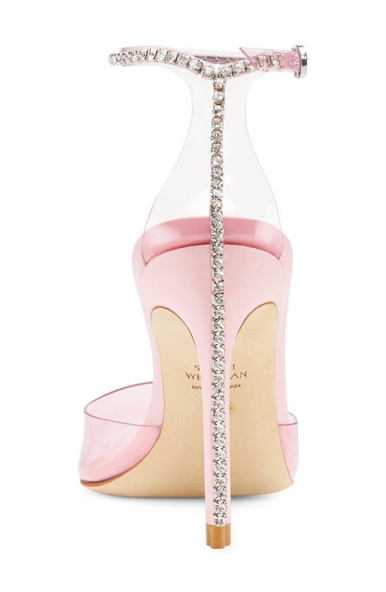 Stuart Weitzman Glam 100 Strap Pump In Light Pink/ Cotton Ca
