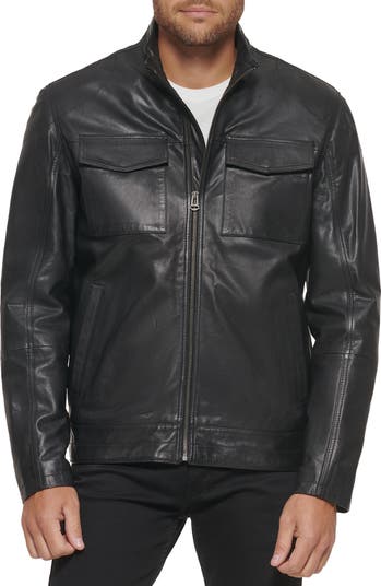 Cole haan top washed leather jacket