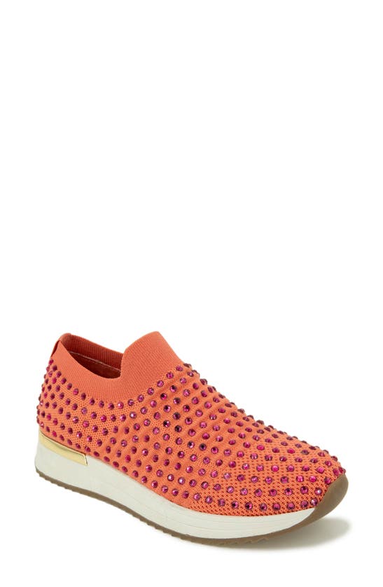 Reaction Kenneth Cole Cameron Embellished Jewel Platform Sneaker In Sunset