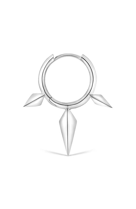 Shop Maria Tash Triple Spike Single Hoop Earring In White Gold