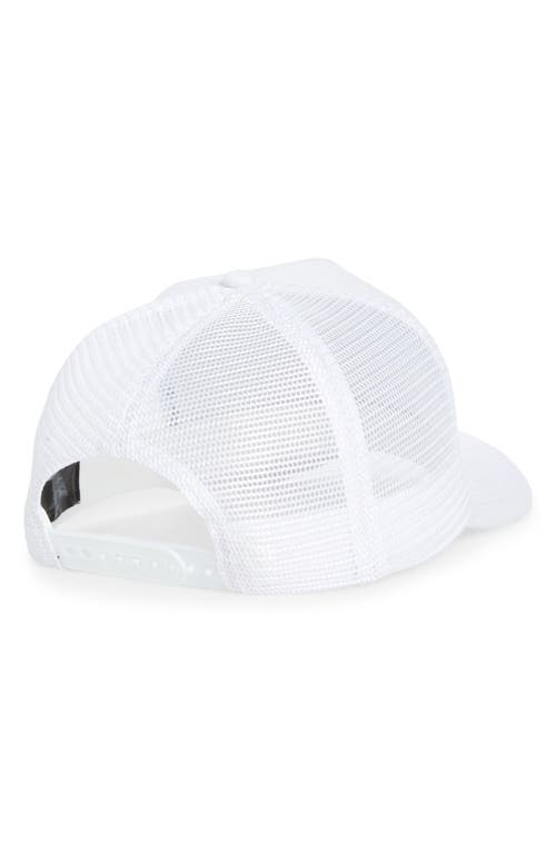 Shop Boys Lie Distressed Denim Trucker Hat In White