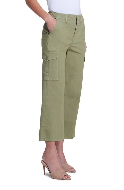 Shop L Agence L'agence Zoella Stretch Cotton Crop Cargo Pants In Soft Army