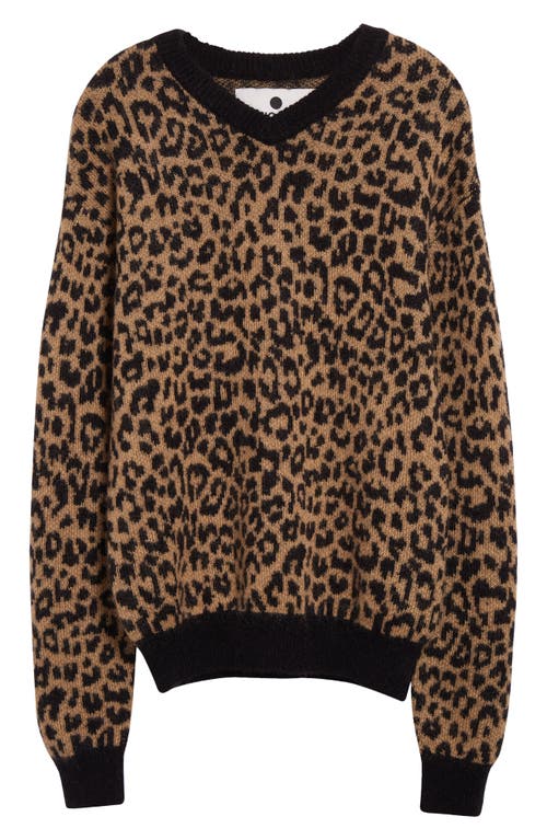 Noon Goons Leopard Mohair & Wool Blend V-Neck Sweater 