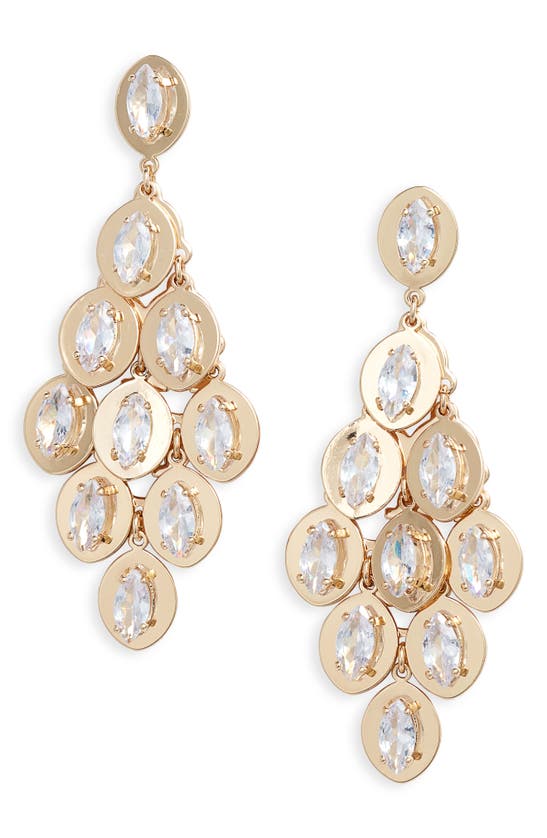 Shop Nordstrom Crystal Disc Chandelier Drop Earrings In Clear- Gold