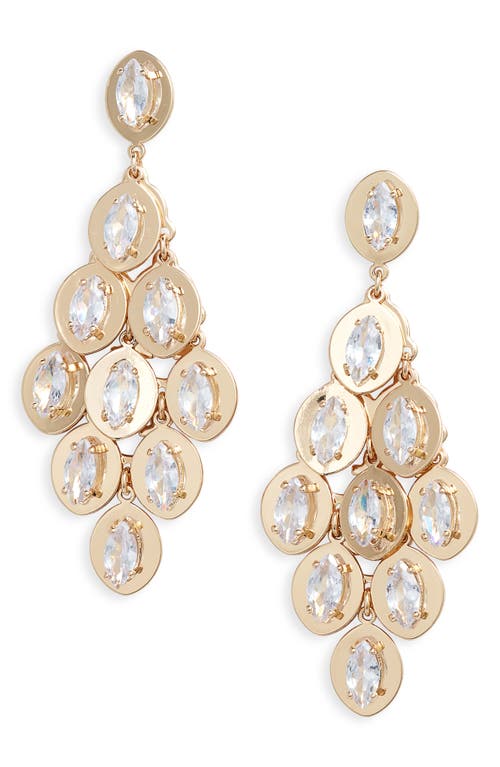 Nordstrom Crystal Disc Chandelier Drop Earrings in Clear- Gold at Nordstrom