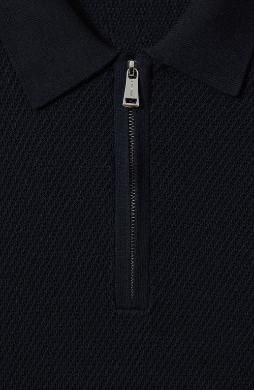 REISS REISS IVOR TEXTURED HALF ZIP POLO SWEATER 