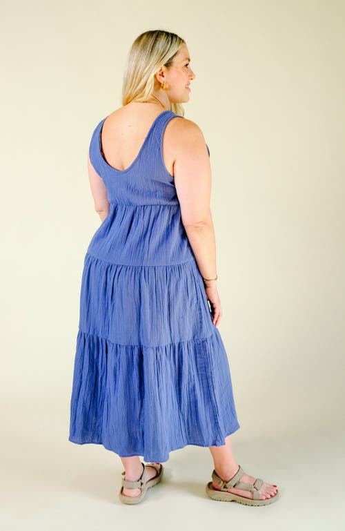 Poplinen Jameela Organic Cotton Gauze Jumpsuit In Ocean