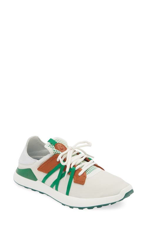 Shop Olukai Manele Golf Shoe In White/bamboo