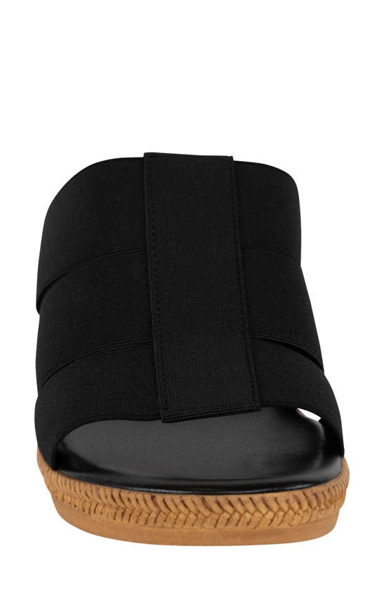 Shop Italian Shoemakers Cork Wedge Sandal In Black
