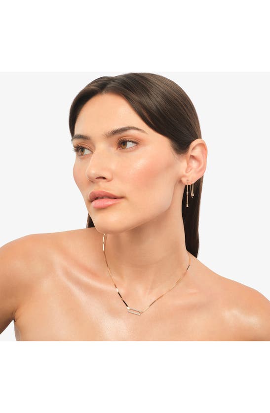LANA LANA DOUBLE BAGUETTE DIAMOND THREADER EARRINGS 